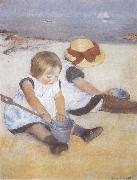 Mary Cassatt Two Children on the Beach Sweden oil painting reproduction